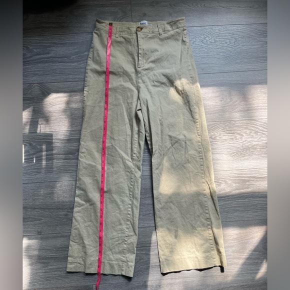 Princess Polly Cotton Blend Light Yellow Tan Khaki Wide Leg Pants Size 8 - Picture 5 of 9